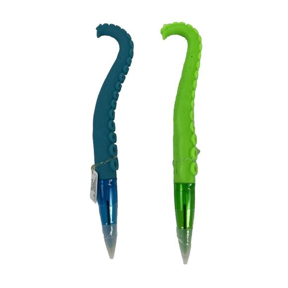 Octopus Tentacle Shaped Pen Set Funny Finger Puppet Pen Green Blue - Picture 1 of 6